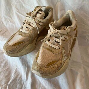 Puma RS-X Winter Glimmer Gold Athletic Running Shoes Womens 9.5 US
